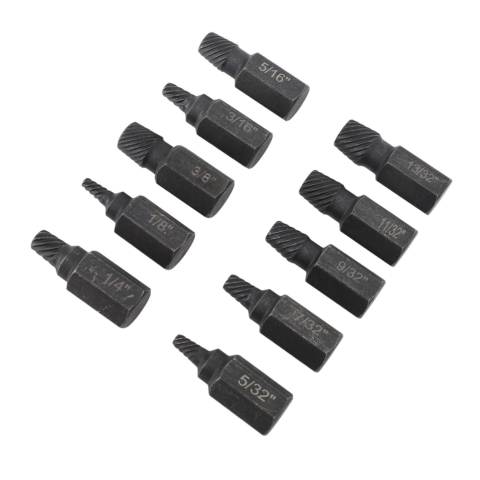 Kit de Extractor de Tuercas de 10 Piezas, adaptadores de enchufes hexagonales HSS, Herramienta Manual Industrial para Tornillos de Cabeza pelada, Tuercas y Tornillos. Taladro.