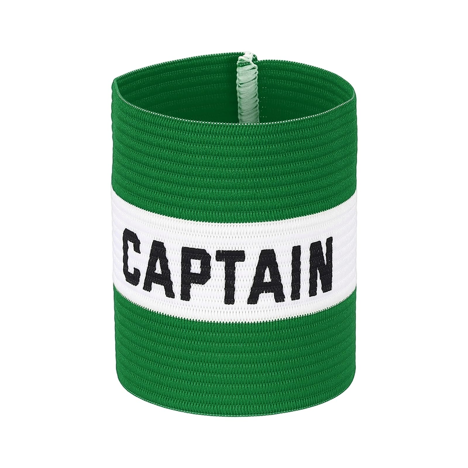 YELARXI Captain Armband, Soccer Captain Arm Bands Elastic Adjustable Leader Armbands Team Sport Rugby Player Band 4.1x3.4 In & Green/White-Fit for (Football/Basketball Training) โ image 1