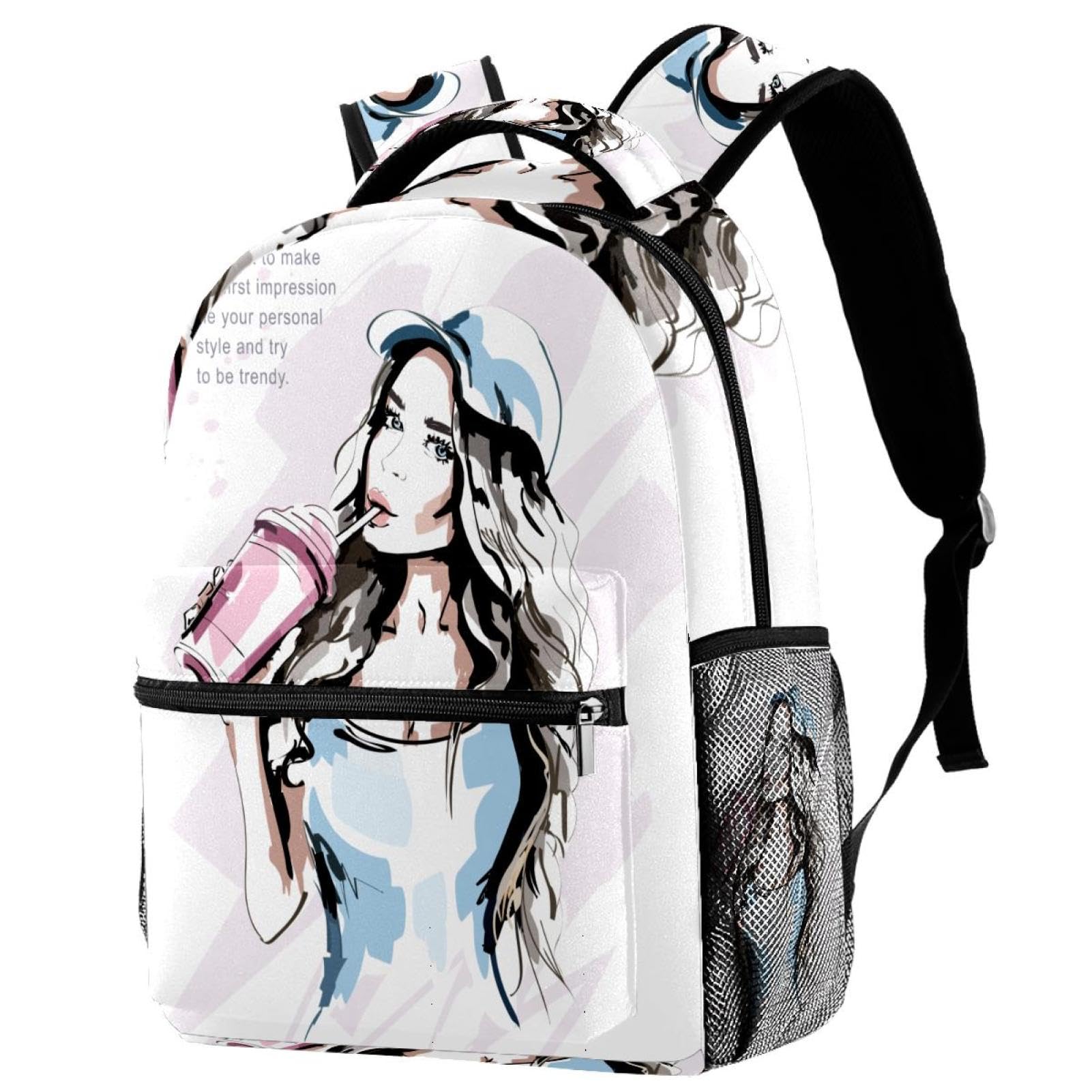 Sac à dos d'école multicolore 40cm pour ado et voyage décontracté
