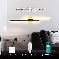 SUCIKORIO 100 cm LED Fali Lámpa - 48W Fekete Minimál Dizájn, 3000K-6500K Szabályozható Fényerő, Távirányítós és Applikációs Vezérlés Nappali 3