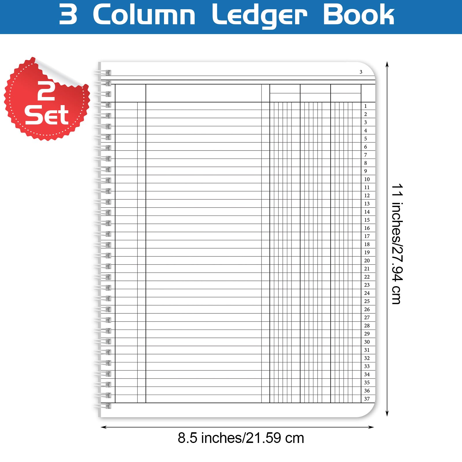 Snapklik.com : Sayglossy 2 Pack Ledger Books Columnar Books Accounting ...