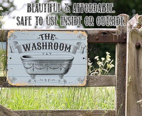 Miniatura 4 de Metal Sign - The Washroom - Durable Metal Sign - Use IndoorOutdoor - Great Bathroom Decor and Gift Under $20 (Printed on Aluminum, Not Wood) (8" x