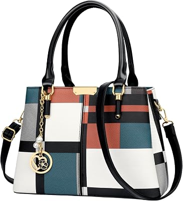 KKXIU 3 Zippered Compartments Purses and Handbags for Women Top Handle Satchel Shoulder Ladies Bags