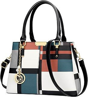 KKXIU 3 Zippered Compartments Purses and Handbags for Women Top Handle Satchel Shoulder Ladies