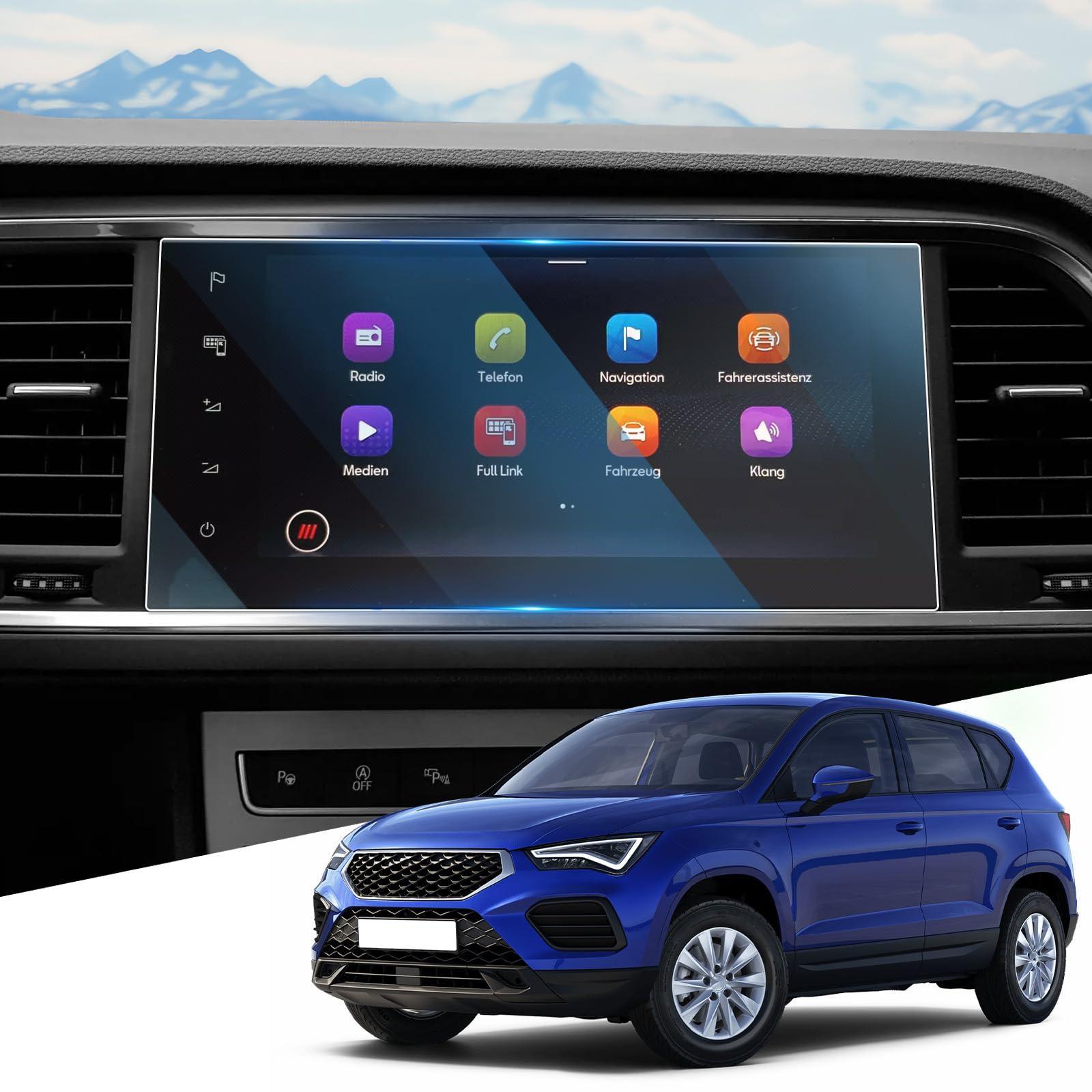 WEIPIN 2 películas protectoras Nano de 12,3" para Nissan Qashqai J12/X-Trail T33 e-POWER 2023 2024 2025 2026, película protectora Nano para Nissan Connect con antihuellas — view 45