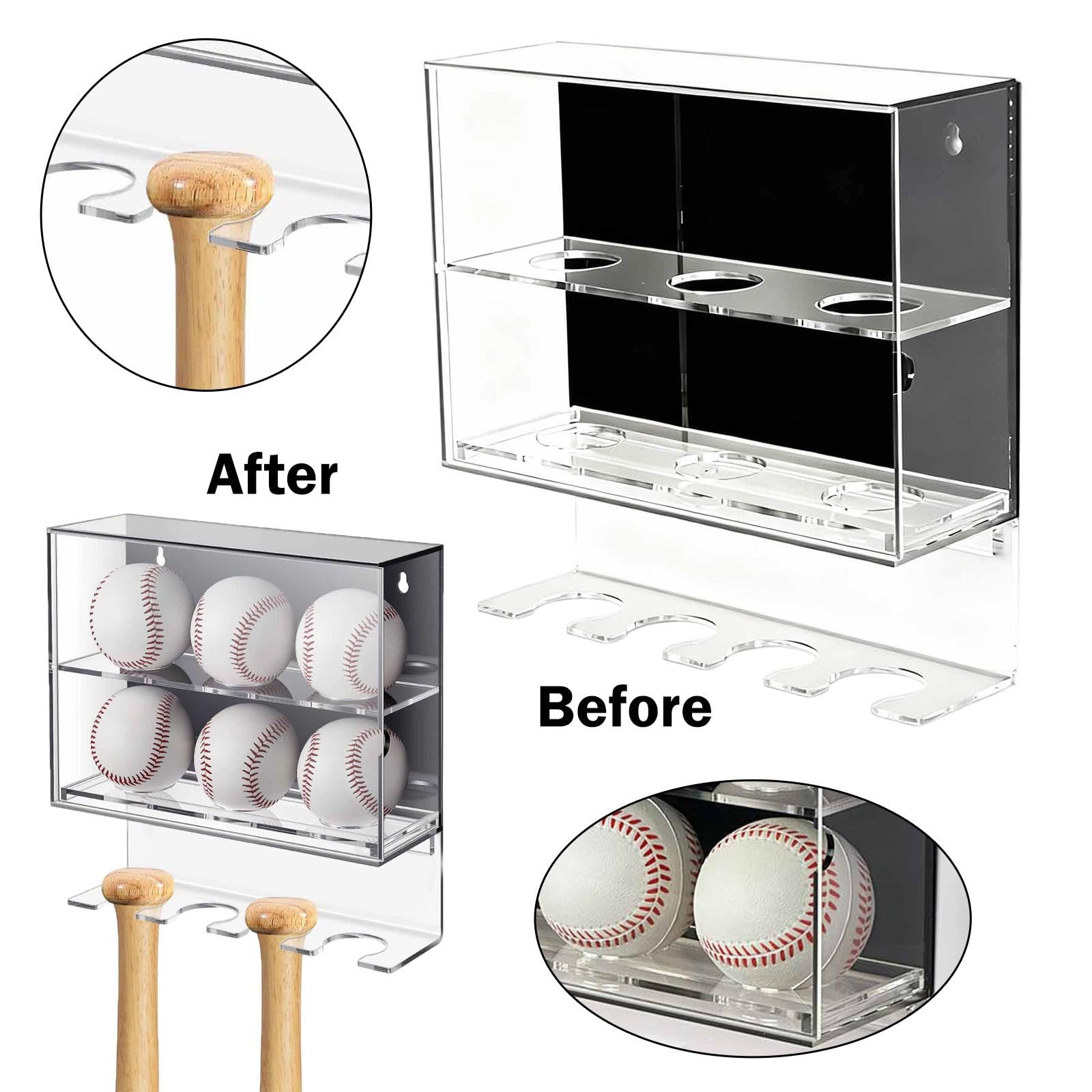 Caja Protectora Antipolvo De Acrílico para 6 Balones Y 4