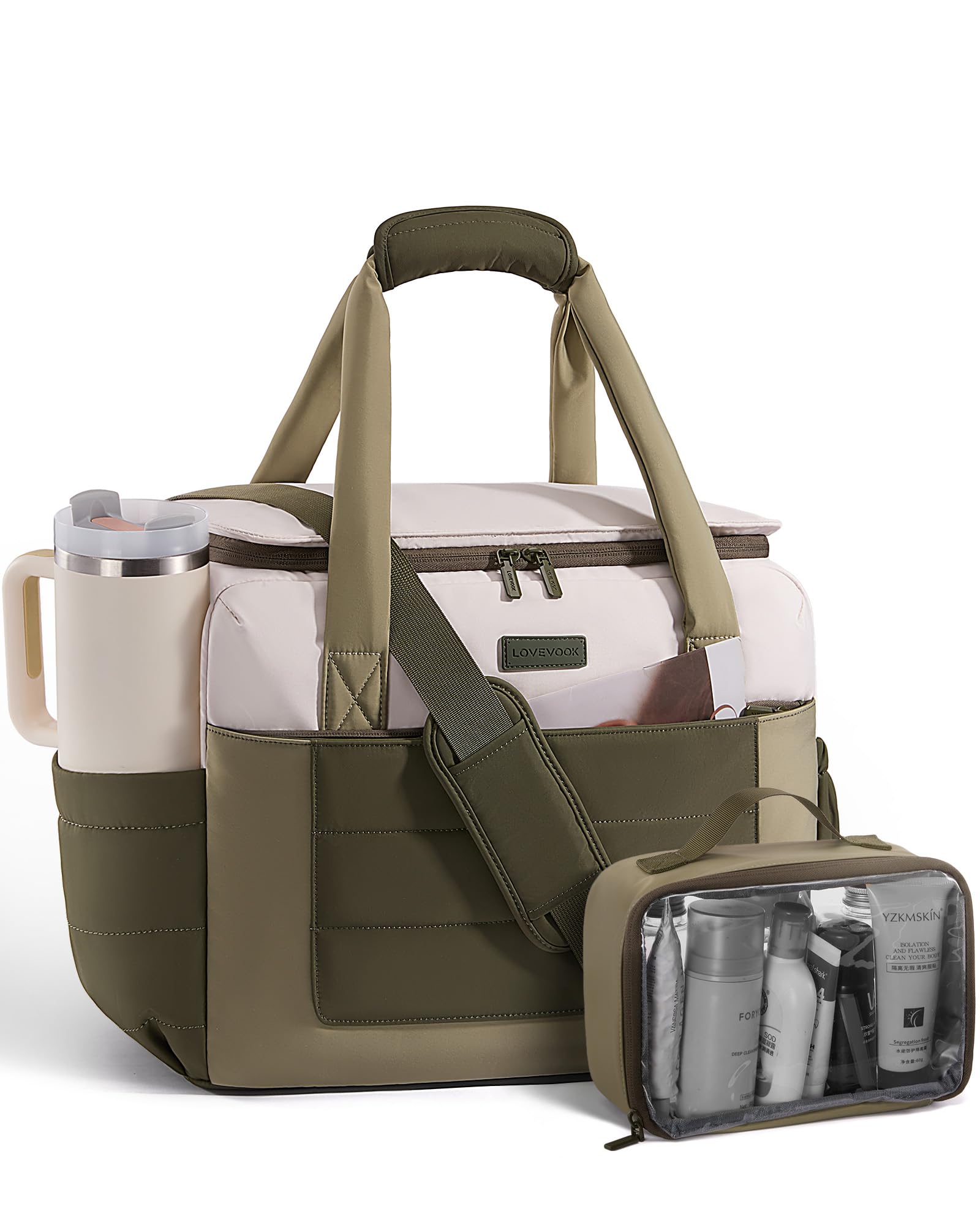 LOVEVOOK Small Gym Bag for Women Men with Wet Pocket 26L Cute Waterproof Womens Gym Bag Travel Duffel