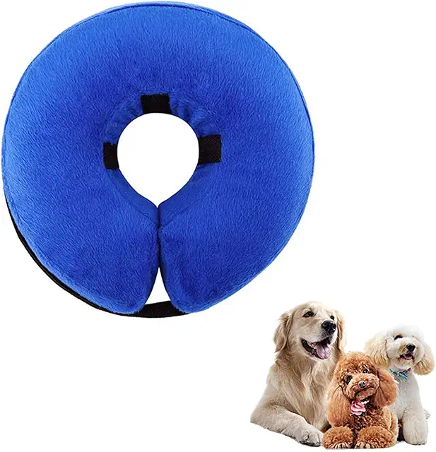 THAIN Inflatable Dog Recovery Collar - Adjustable Washable Pet Cone (S)
