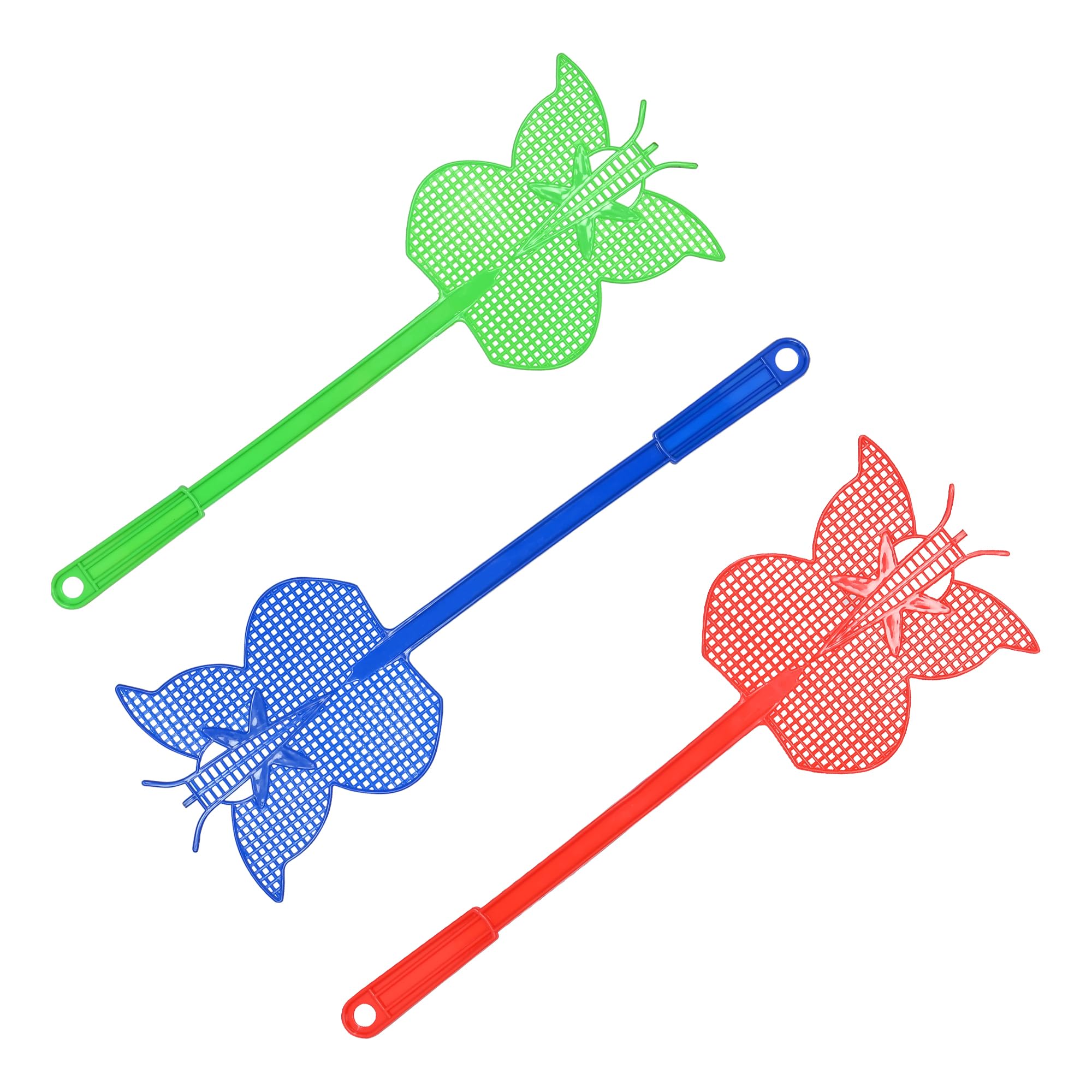 Plastic Buttefly Shape Fly Swatter Cockroch, Insect, Bug, Mosquito,All Small Insect Etc. Killer Indoor Outdoor Use Multicolor Pack-3