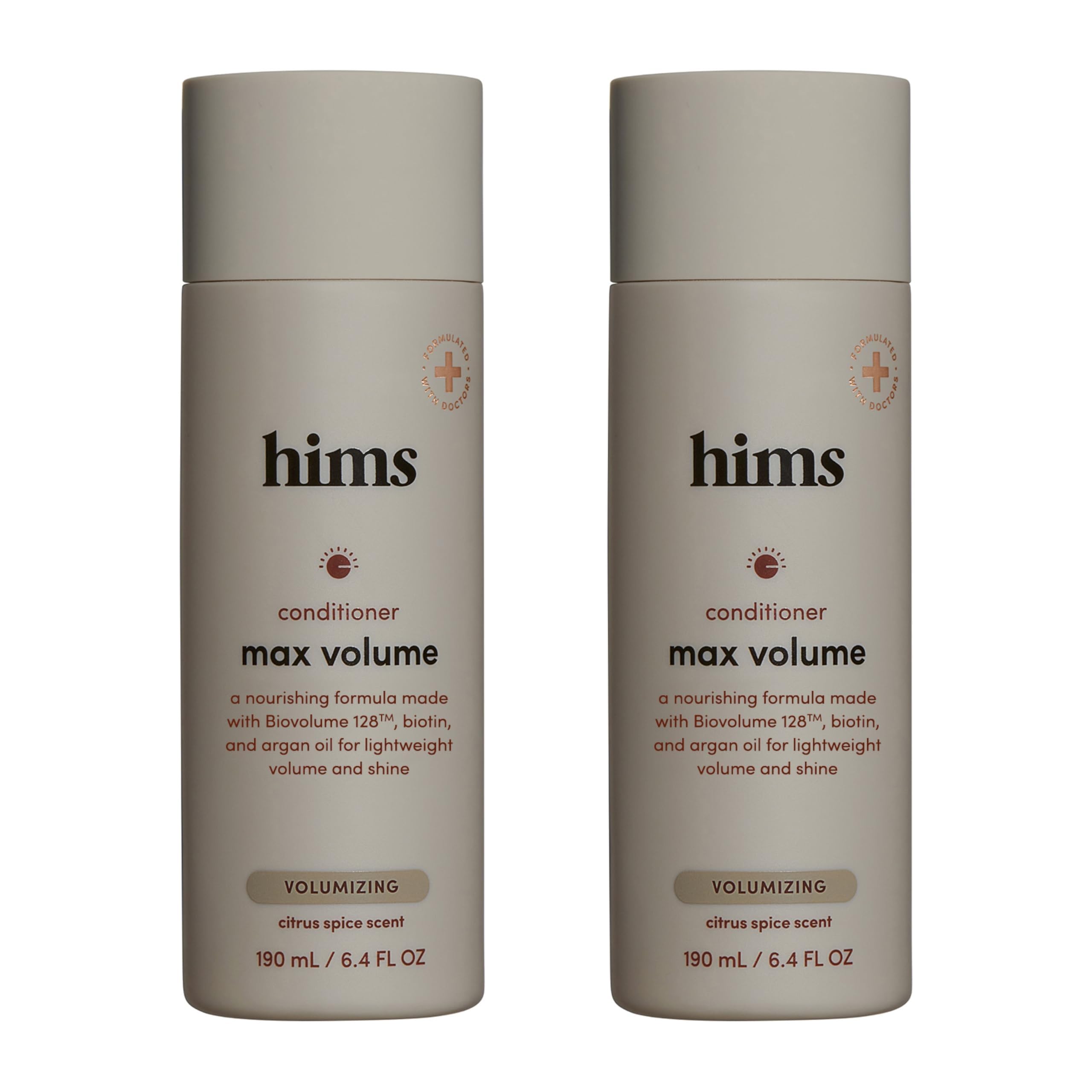 Hims Max Volume Conditioner 2 Pack - Volumizing Conditioner for Men - Citrus Spice - Men's Natural Conditioner - Moisturizes, Adds Shine & Bounce - 2 x 6.4 fl oz Bottles