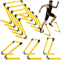 8 peças de obstáculos ajustáveis para treinamento de velocidade 15,2 cm 23 cm 30,5 cm Barreiras de velocidade obstáculos de agilidade obstáculos de velocidade de salto equipamento de fitness