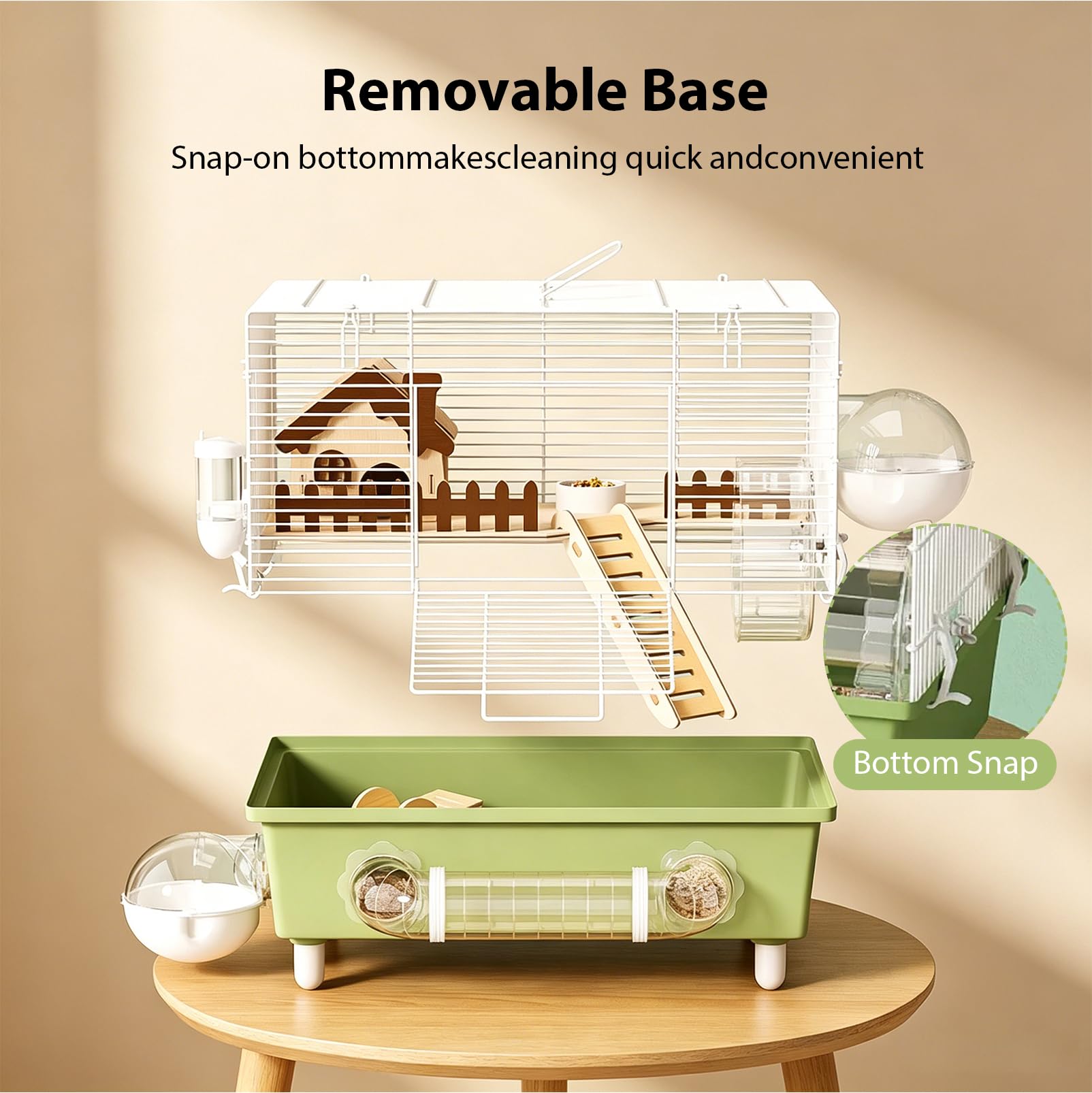 Hamsterkäfig, Nagerkäfig, Kleintierkäfig, Trainingshaus, Acryl, transparent | tragbarer Aufbewahrungs-Spielplatz, Hamster-Rad-Gehege für Zuhause, Reisen, 47.5*30*32.5cm