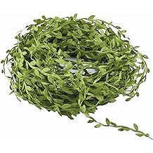 65 Ft Artificial Vines,Artificial Eucalyptus Leaf Garland Fake Hanging Plants Leaves Wreath Foliage Green Leaves Ribbon Decorative Wreath Accessory Wedding Wall Crafts Party D&eacute;cor （Green-65 Ft）