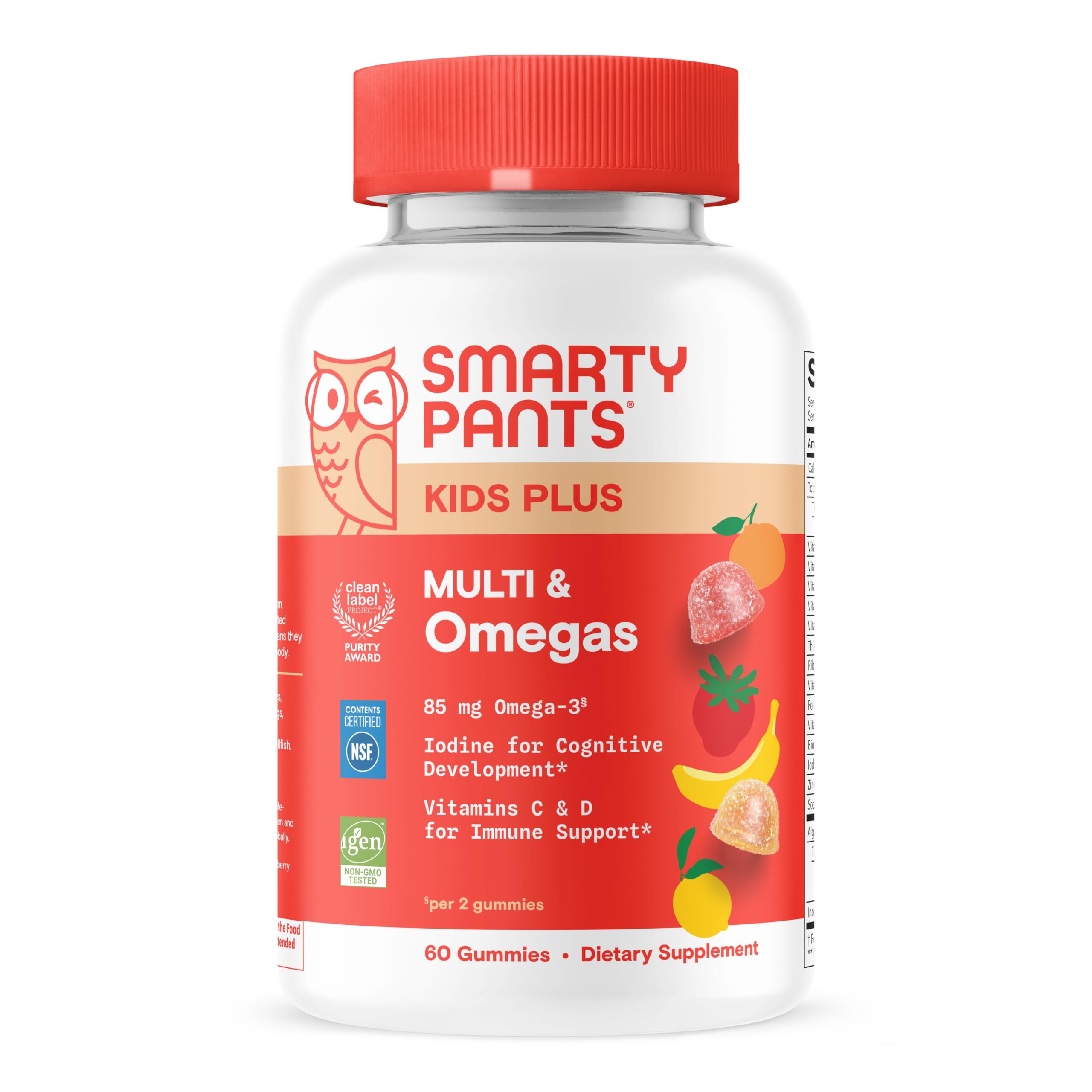 SmartyPants Kids Multivitamin Gummies, Vitamin D & C, Omega 3, Zinc, 60 Ct