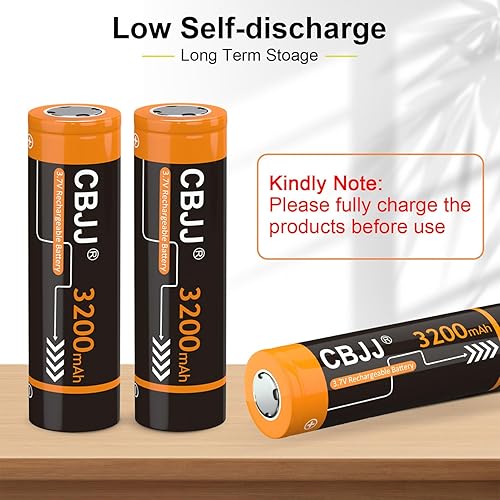 Miniatura 4 de Batería recargable de 3.7 voltios, batería de 3200 mAh, batería plana de 3.7 voltios, batería de linterna (paquete de 8, gris)