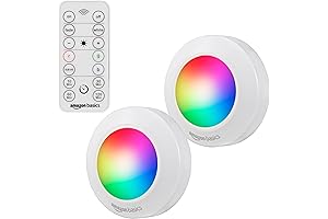 Amazon Basics Battery Powered LED Puck Lights with Remote