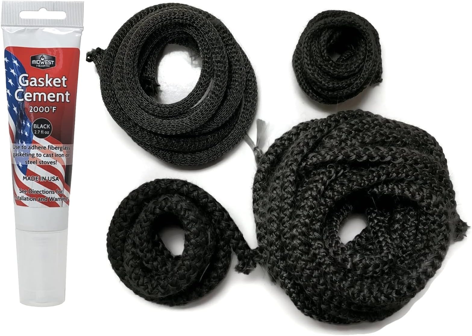 Gasket Kit 3419 for Vermont Castings Encore Wood Stove – Complete Graphite Fiberglass Replacement Kit – Made in USA
