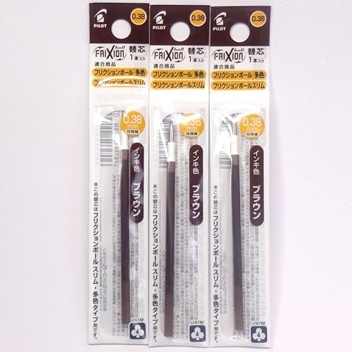 Pilot FriXion Ball Slim - Recambio de tinta marrĂłn de 0.015in (LFBTRF12UF-BN), 3 paquetes3 recambios en total (importaciĂłn de JapĂłn) Paquete Pilot FriXion Ball Slim - Recambio de tinta marrĂłn de 0.015in (LFBTRF12UF-BN), 3 paquetes3 recambios en total (importaciĂłn de JapĂłn) Paquete