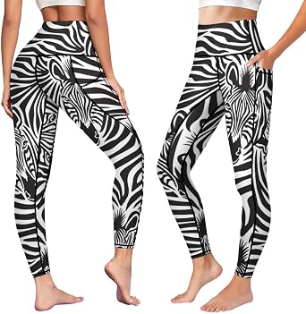 High Waist Yoga Pants with Pockets Tummy Control Workout Running 4 Way Stretch Yoga Leggings for Girls Women