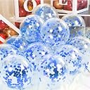 AMFIN Rubber (Pack Of 20) Transparent Balloons Bouquet Combo With Re Filled Blue Confetti & Ribbons For Anniversary, Birthday, Baby Shower, Valentine Day Party Decoration Balloon Bunch - Blue gallery image