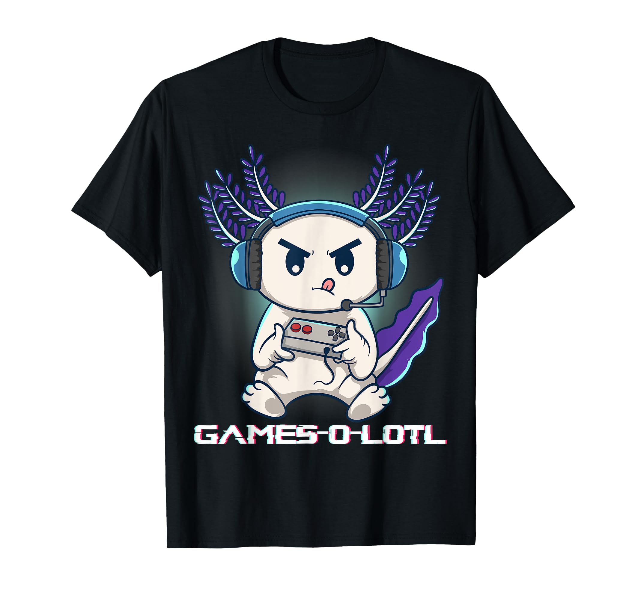 Axolotl Playing Console Video Games Gamesolotl Gaming T-Shirt