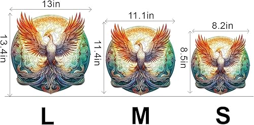 Miniatura 2 de KAAYEE Rompecabezas de madera, misterioso rompecabezas de fénix, 13.4 x 13 pulgadas, 260 piezas, rompecabezas único en forma de animal, regalo para