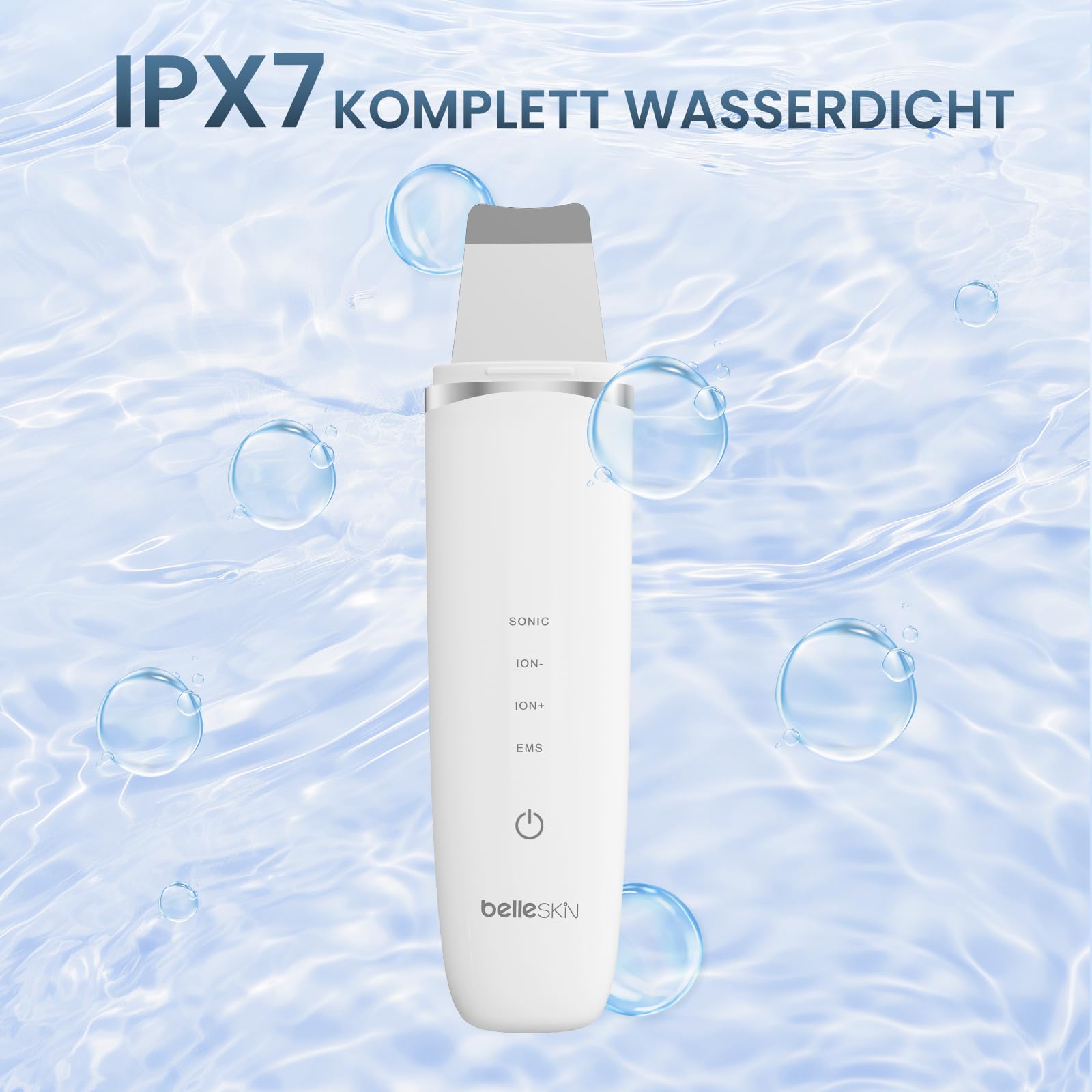 4-in-1 Skin Scrubber Ultraschall, IPX7 wasserdicht Porenreiniger
