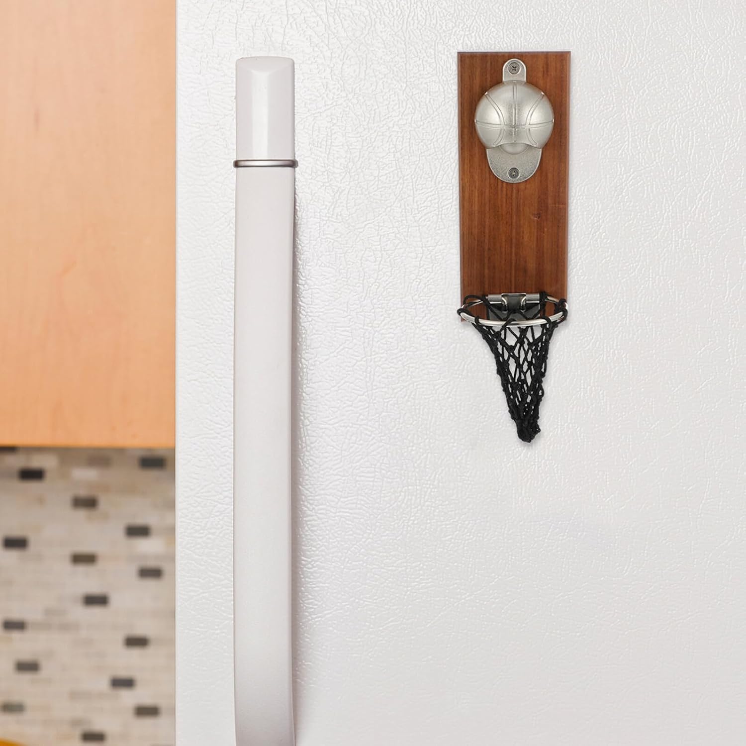 Basketball Bottle Opener Wall-mounted Corkscrew with Magnetic Cap Catcher Space-saving Beer Opener for Kitchen Bar Home Camping and Party Use