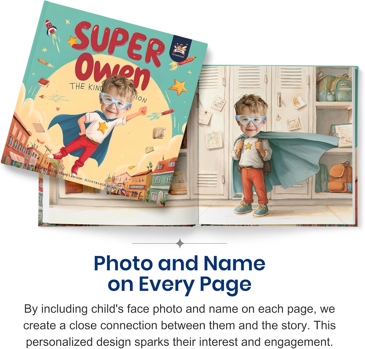 Personalized Children's Superhero Book – Custom Kids Story Book with Name & Photo | Baby Gifts | ELFINK (Softcover)