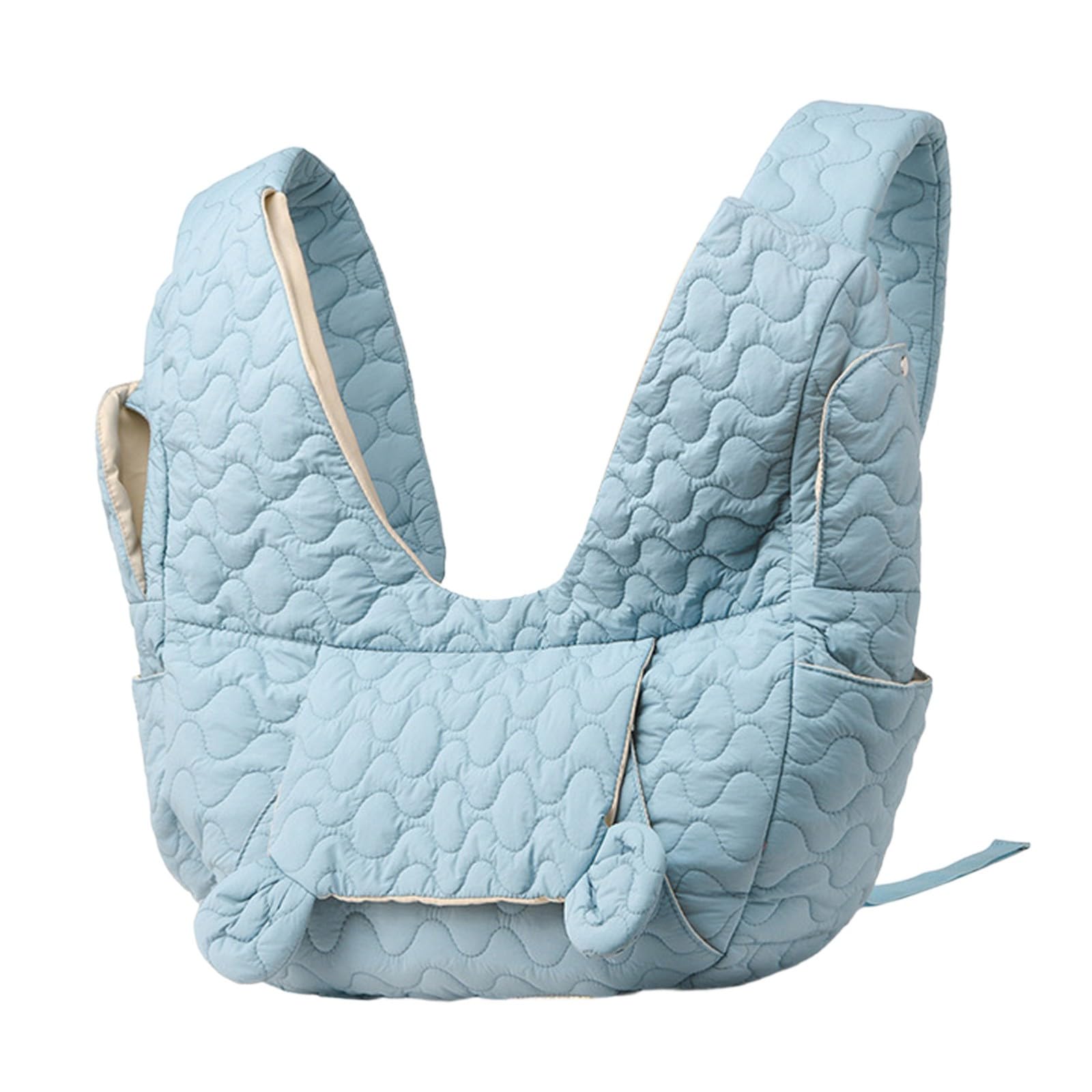 Quilted Pet Carrier Sling Bag for Small Dogs & Cats, 45x17cm – Foldable Lightweight Front Backpack for Travel, Outdoor Adventures & Walks, Stylish Pet Supplies (Sky Blue)