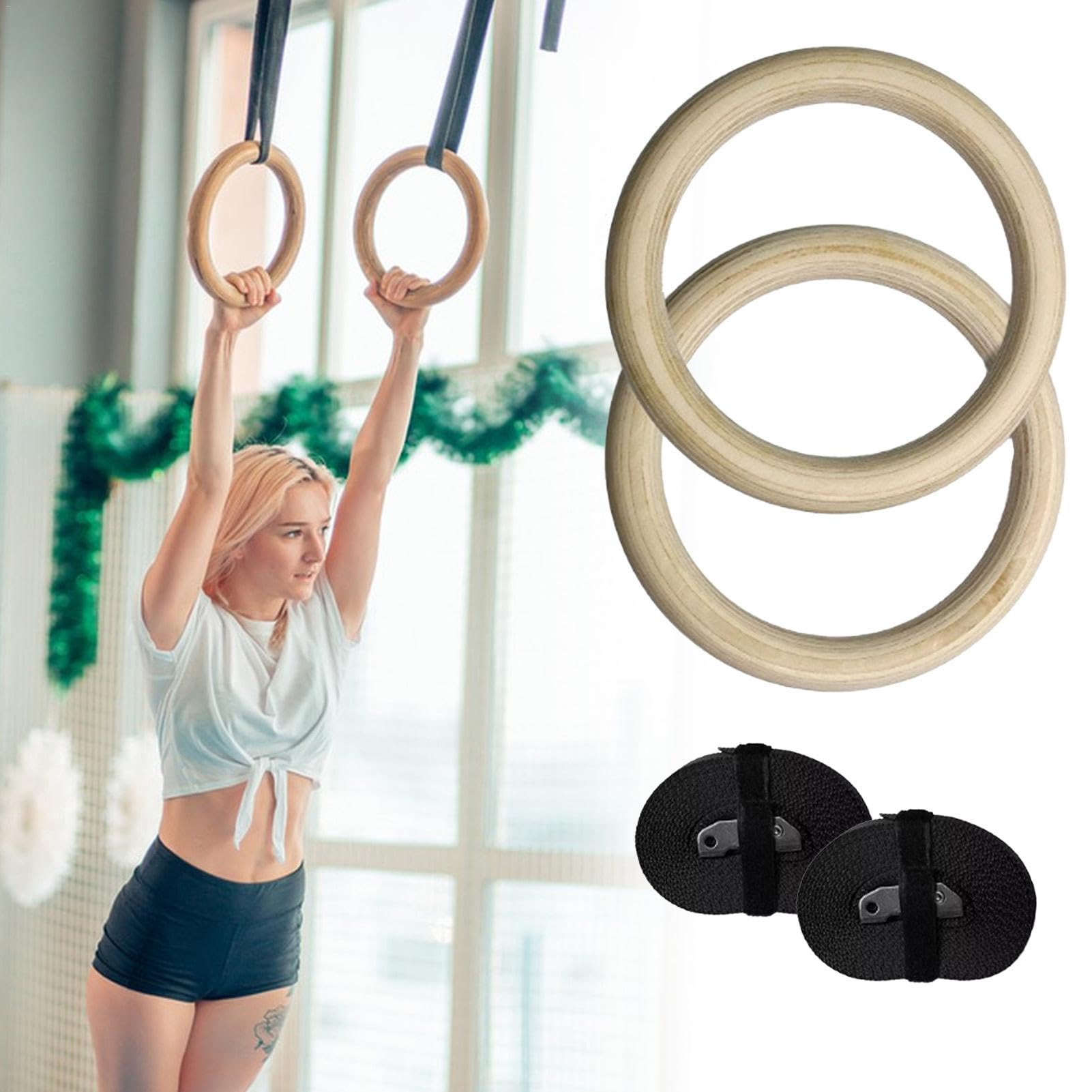 Anelli per esercizi con cinghie, anelli da palestra per uomini, anelli fitness regolabili per attrezzature fitness a casa, attrezzature da ginnastica resistenti, anelli per esercizi per trazioni