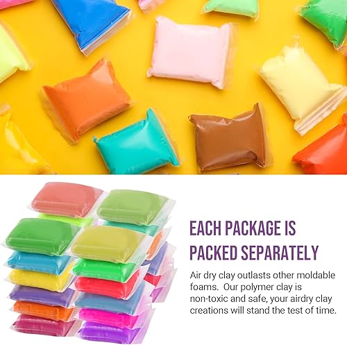 Miniatura 7 de CALPALMY Arcilla de secado al aire (8.5 onzas), paquete de 24 colores de arcilla de espuma moldeable, arcilla suave de secado al aire para regalos