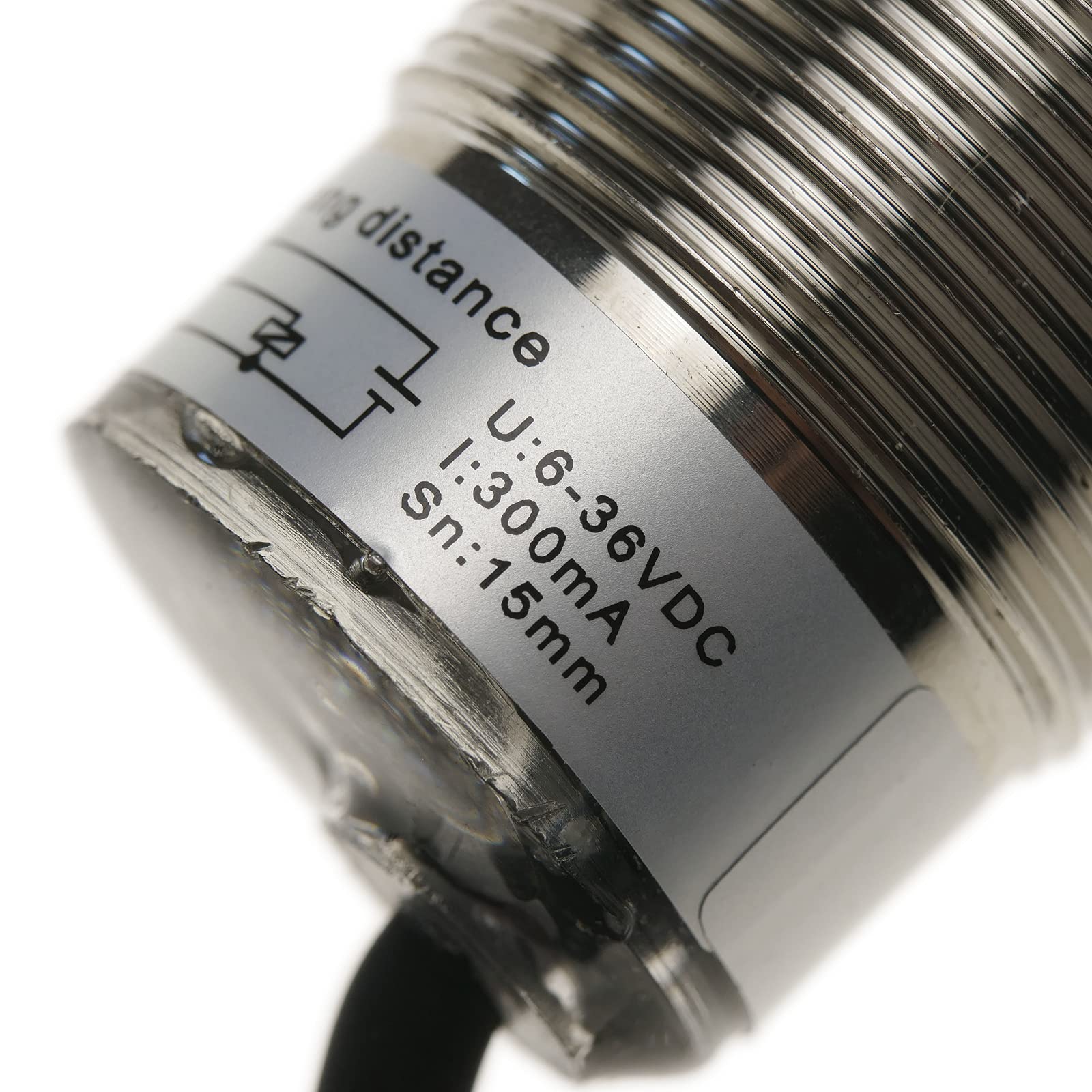 BeMatik - Sensor proximidad inductivo larga distancia 6-36 VDC PNP NO M30 Sn:15mm