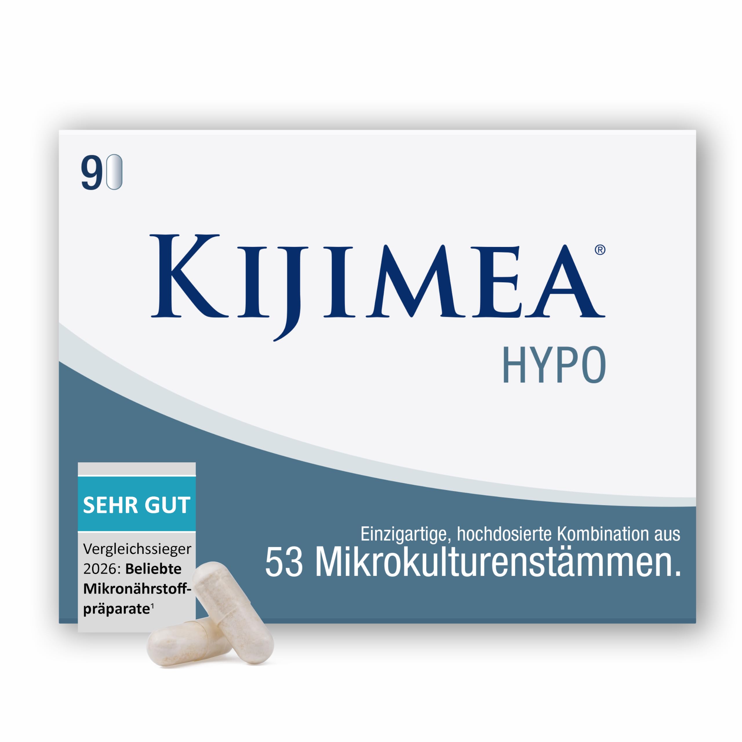 Kijimea® HYPO (ehem. K53) – Hochdosierte Komposition aus 53 aufeinander abgestimmten Bakterienstämmen, die auch in der natürlichen Darmflora vorkommen | Wissenschaftlich geprüft | 9 Kapseln