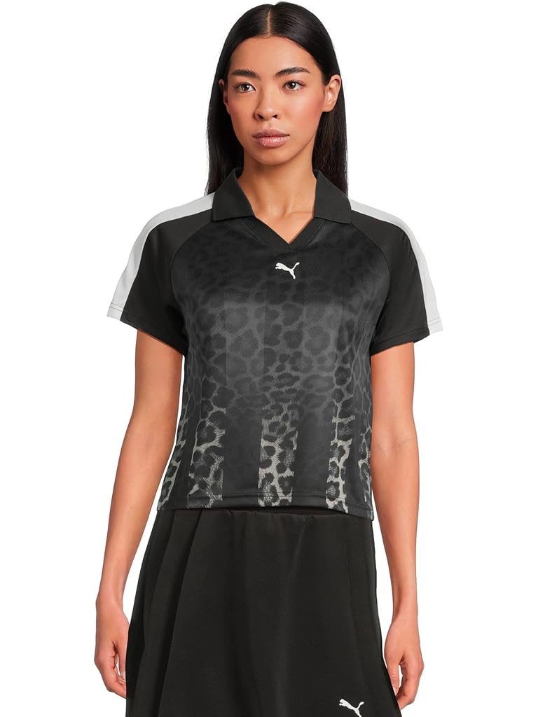 Black PUMA T7 Leo Luxe Relaxed Soccer Jersey