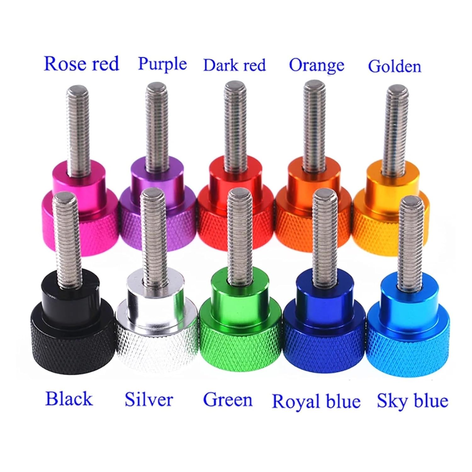 2Pcs UNC 3/8-16 Thumb Screw Aluminum Knurled Head Stainless Steel Thread Hand Tighten Thumb Screws Length 6-100mm(Silver,L-35MM_UNC 3I8-16)