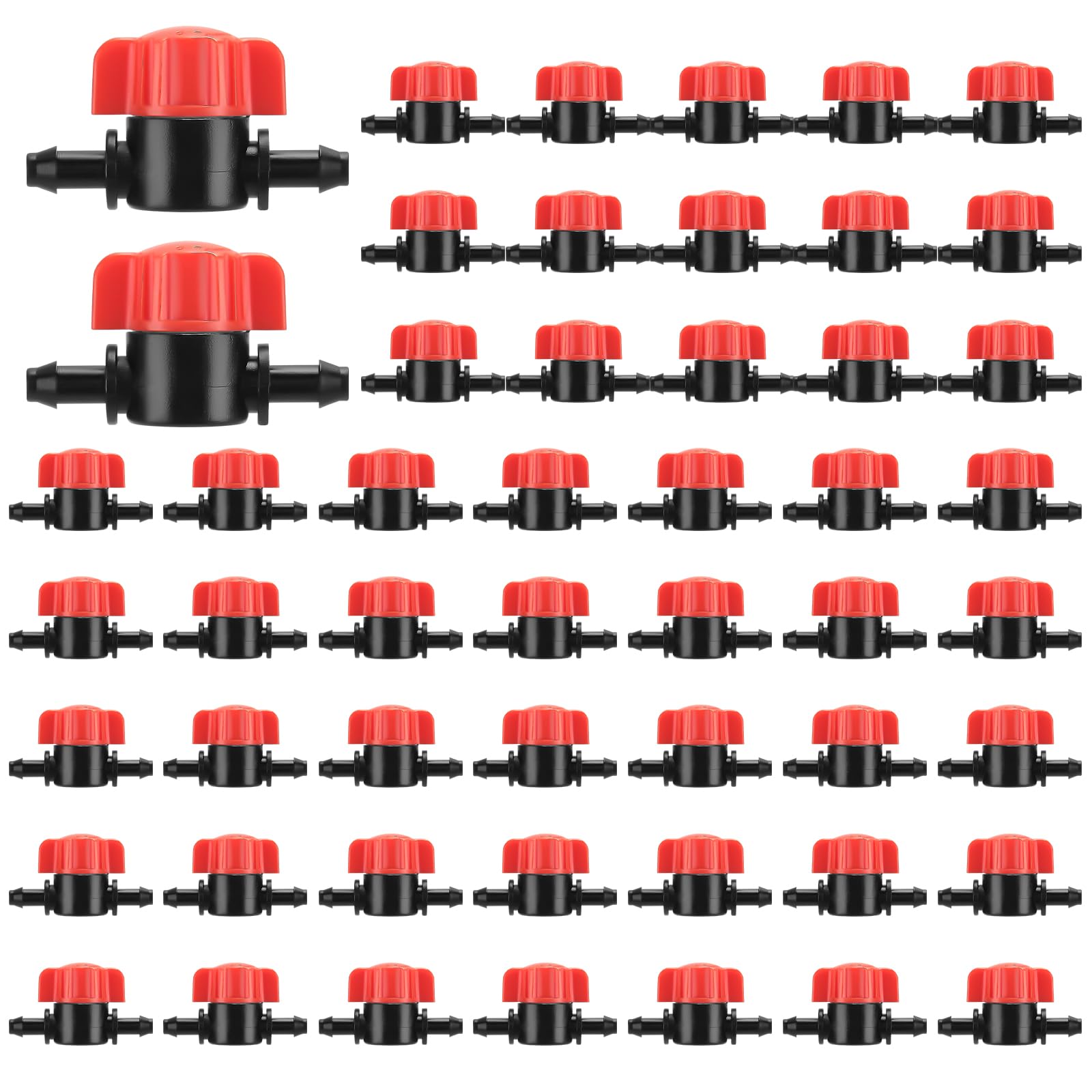 50 Pcs 1/4 Inch Barbed Shut Off Valve Drip Irrigation Tubing