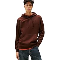 Tommy Jeans Uomo Felpa Regular Fit Flag Fleece con Cappuccio