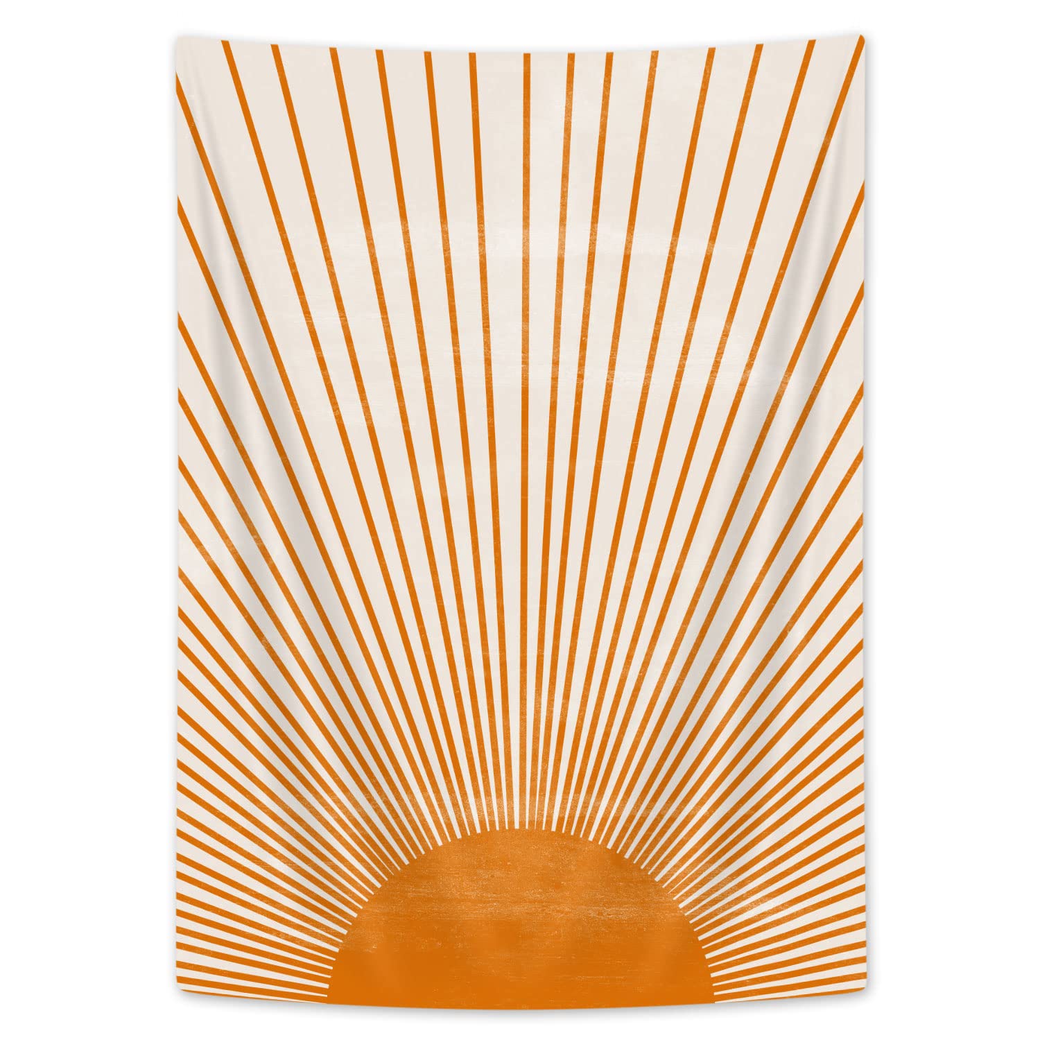 NYMB Boho Minimal Sun Tapestry Wall Hanging, Terracotta Orange Sun Moon Abstract Print Wall Decor, Retro 70s Rainbow Sunrise Sunset Grunge Tapestries for Bedroom Nursery Home Room