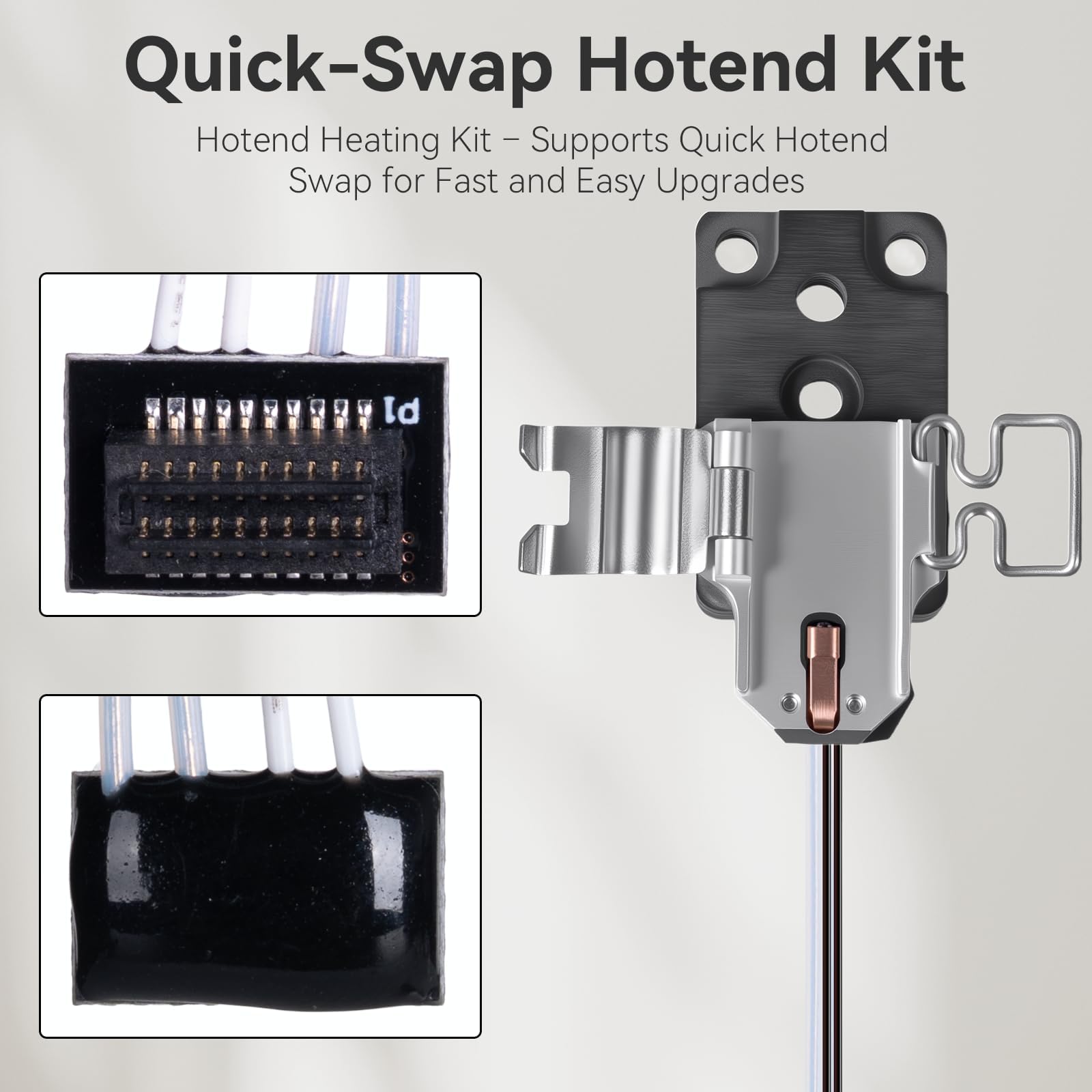A1/A1 Mini Hotend Heating Assembly Kit kompatybilny z drukarką Bambu Lab A1/A1 Mini 3D, wymienny zestaw elementów grzejnych z termistorem, szybkozacisk, zamocowany blok grzewczy