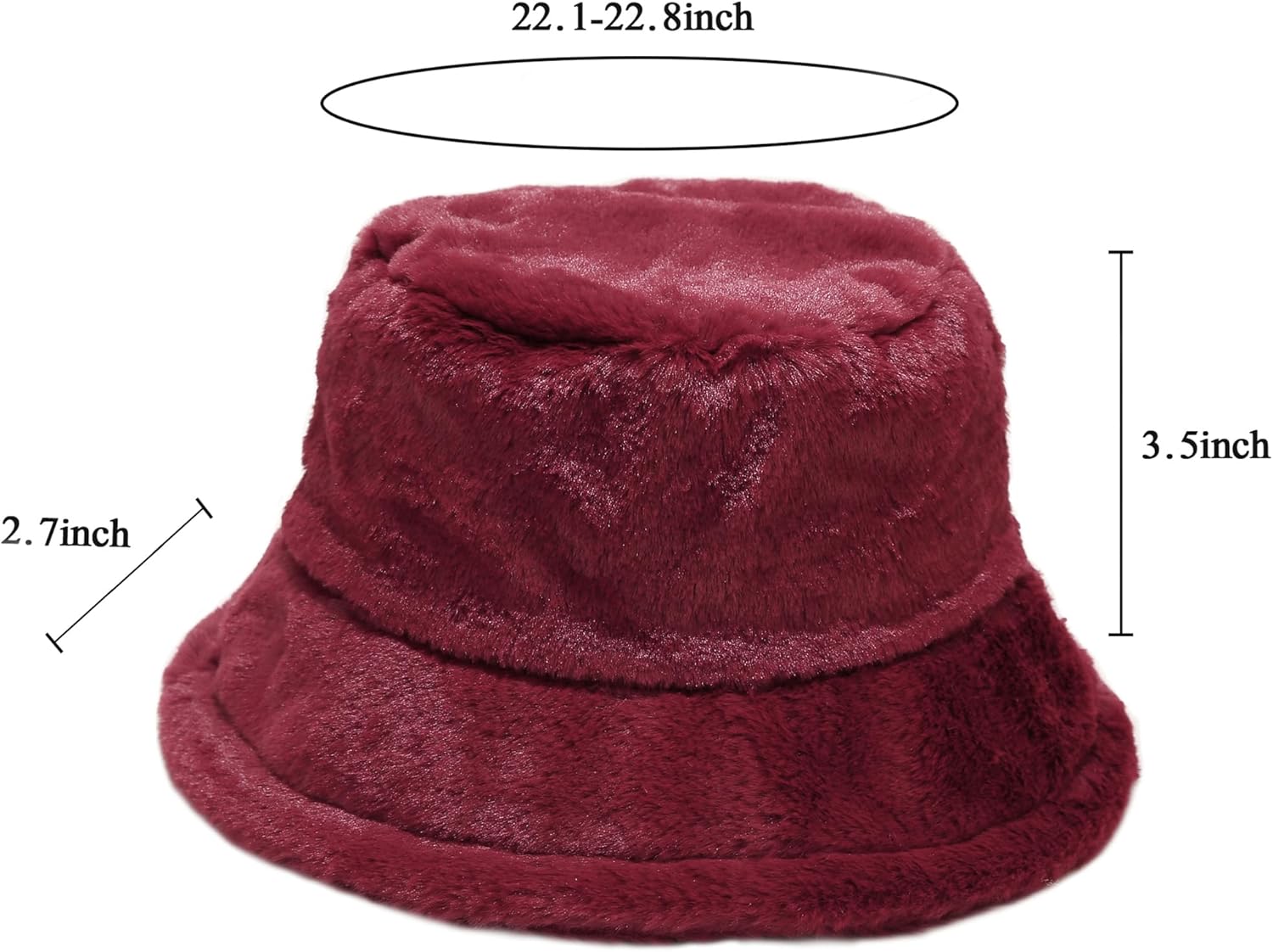 Winter Fluffy Fuzzy Bucket Hat Plush Furry Faux Fur Fisherman Hats Warm Hat for Women - Image 4