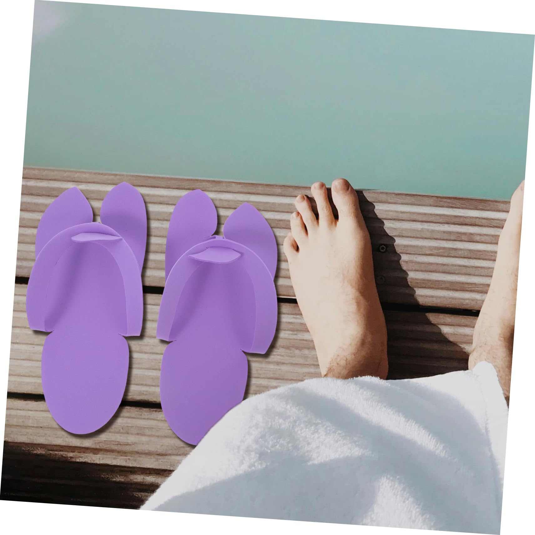 Vaguelly Pantoufles Jetables Eva pour Spa et Pédicure, Lot de 48 Paires, Taille, Antidérapantes, Légères et Confortables, pour Femmes et Hommes, Usage Hôtel, Salon de Couleur Aléatoire
