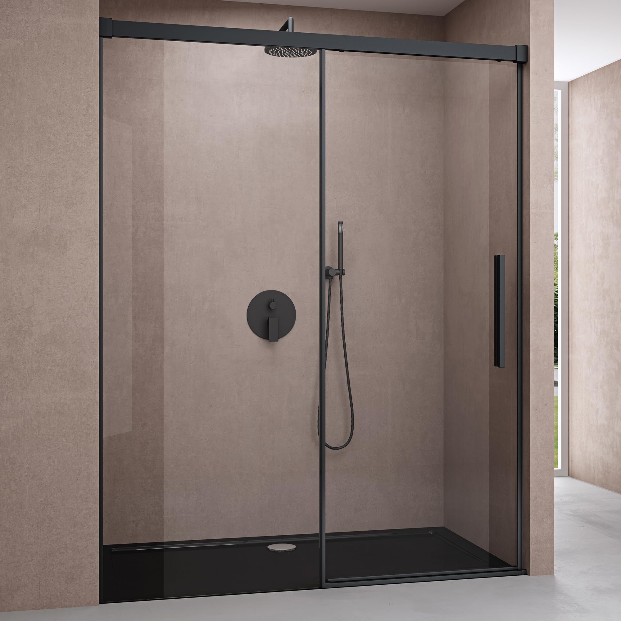 Sogood Porte de Douche Coulissante 130x195cm pour Niche 130cm Paroi de Douche Transparente Verre de Sécurité avec Revêtement Anti-calaire Teramo12