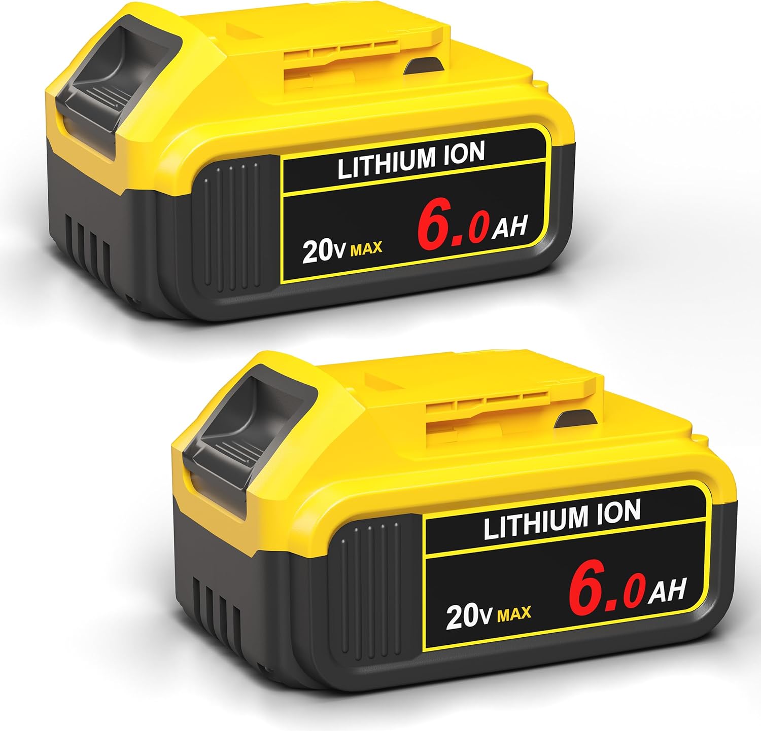 ⚡️6.0Ah Replacement for Dewalt 20V Max Battery, Compatible with Dewalt 20V MAX Lithium-Ion Battery, DCB200, DCB201, DCB205, DCB204, and DCB207 Series Power Tools, 2-Pack Rechargeable