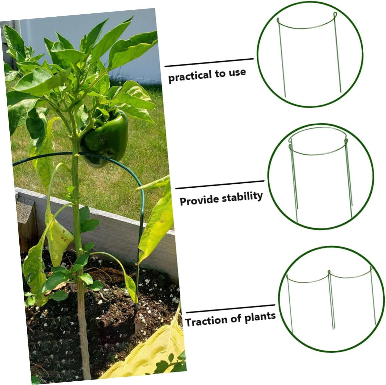 UPKOCH 4pcs Flower Support Frames Semicircular Plant Stands Iron Coating Easy Setup for Garden Trellis for Gardeners