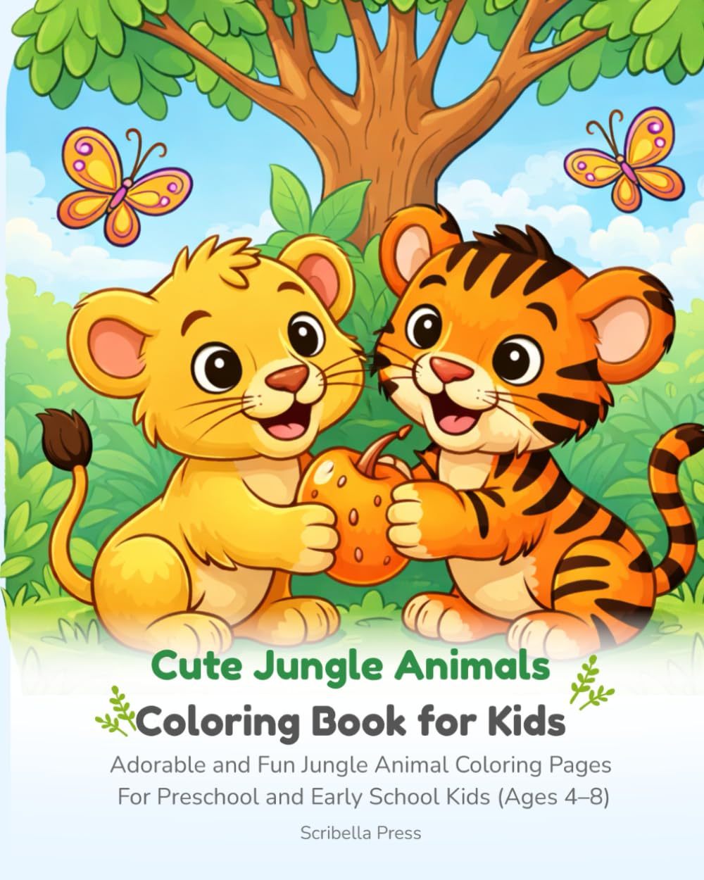 Cute Jungle Animals Coloring Book for Kids: Adorable and Fun Jungle Animal Coloring Pages for Preschool and Early School Kids (Ages 4–8)