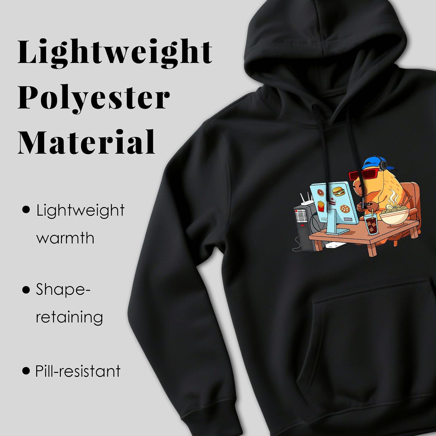 Graphic Hoodies for Men Women, Black Hoodie Men Women, Funny Novelty Pullover Hoodie, Sweatshirt Trendy Hoodies 2026 image 4