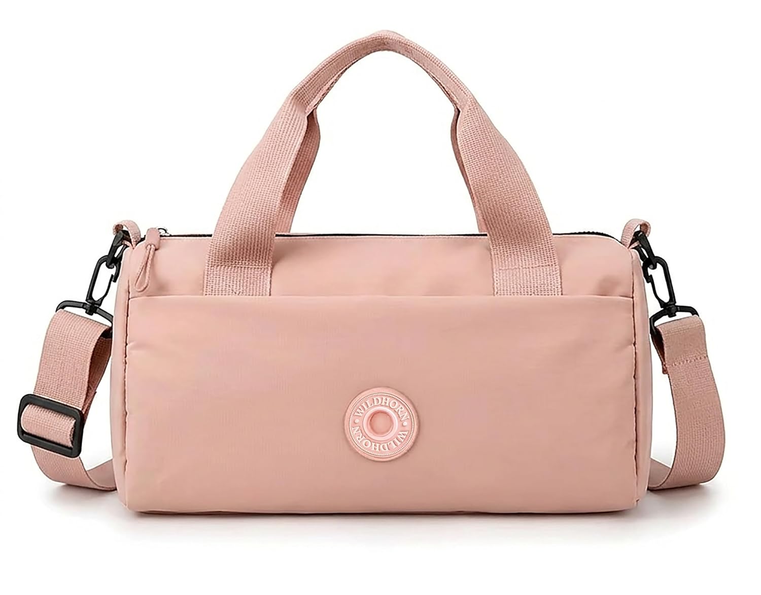 WILDHORN Nylon Duffel Bag for Women | Lightweight Travel & Gym Duffel with Front Zipper Pocket, Large Compartment & Adjustable Shoulder Strap (Blush Pink) WILDHORN Nylon Duffel Bag for Women | Lightweight Travel & Gym Duffel with Front Zipper Pocket, Large Compartment & Adjustable Shoulder Strap (Blush Pink)