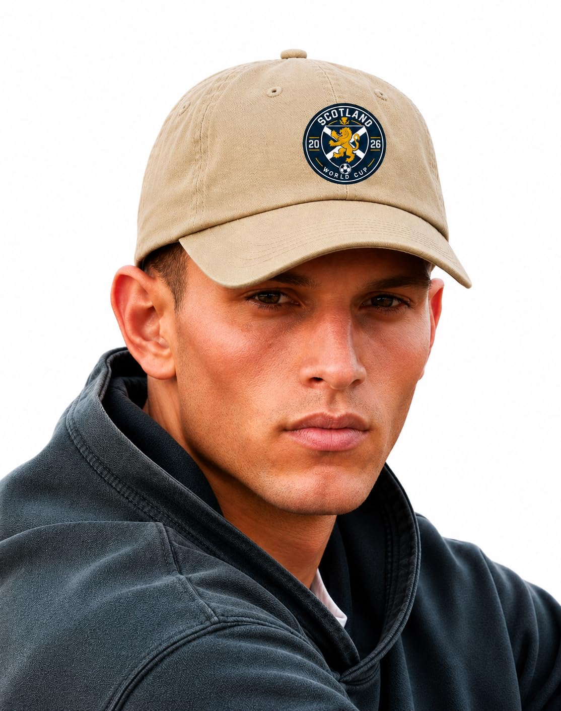 4SP® Scotland World Cup Logo Organic Cotton Dad Cap Hat (Sand)
