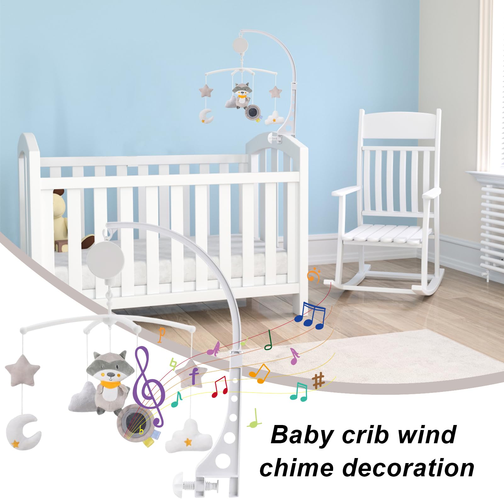 Mobile Lit Bébé Carillon jouet apaisant animaux cartoon pour berceau